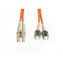 [FL.OM1LCST5M] 5m LC-ST OM1 Multimode Fibre Optic Cable: Orange