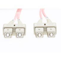 [FL.OM4SCSC2MP] 2m SC-SC OM4 Multimode Fibre Optic Cable: Salmon Pink - 2mm