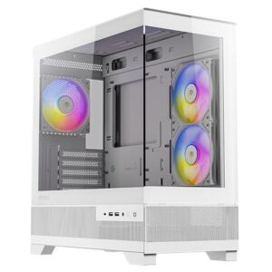 CX500M RGB White Antec  Tempered Glass mATX Mid-Tower Gaming Case