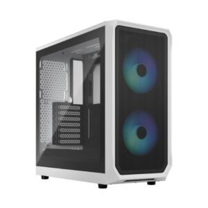 Fractal Design FD-C-FOC2A-04 Focus 2 Tempered Glass RGB ATX Gaming Computer Case Clear Tint White