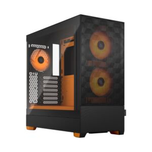 Fractal Design FD-C-POR1A-05 Pop Air RGB Orange Core Tempered Glass Clear Tint Mid-Tower ATX Case