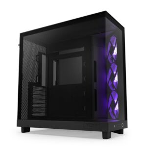 CC-H61FB-R1 NZXT  H6 Flow RGB Compact Dual-chamber Mid Tower ATX Case - Black