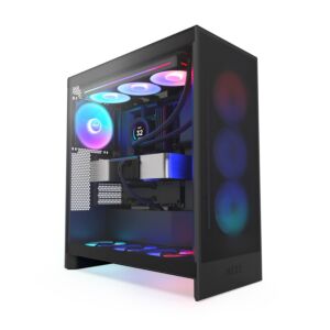 NZXT CM-H72FB-R1 H7 Flow RGB (2024) Tempered Glass Mid-Tower ATX Case Black