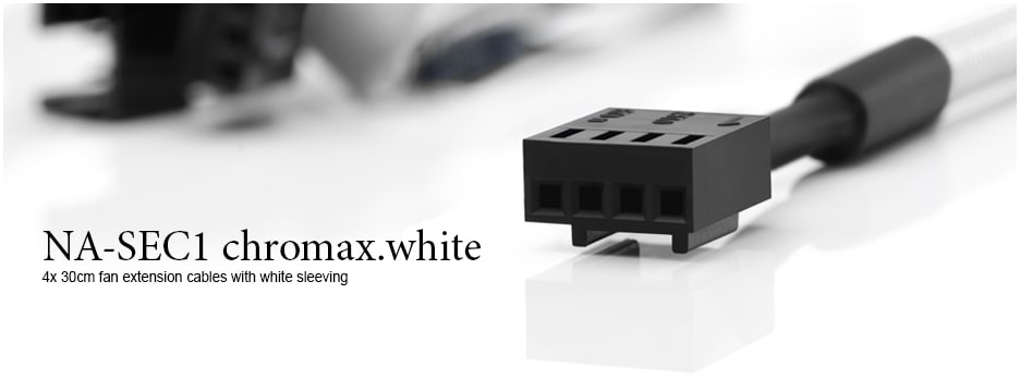 NA-SEC1-WHITE Noctua NA-SEC1 Chromax.White 30cm 4-Pin PWM Power Extension Cables 4-Pack