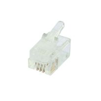 [016.011.0002] RJ12 Modular Plug - 6p4c round solid (100 Pack)