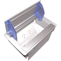 016.005.0049 OE Elsafe: Axxess QF25 - 2 GPO / 4 x Data Cutouts Anodised Lid - Grey/Silver