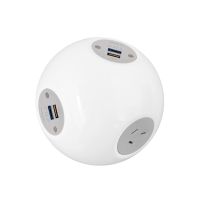 [016.012.0002] OE Elsafe: Pluto 1 x GPO / 2 x 5A TUF with 2000mm Lead with 10A Three Pin Plug - White/Silver