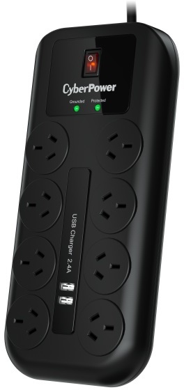 [CPSURGE08USB-ANZ] Home Theater 8 Outlet + 2 USB Surge Protector & Powerboard CPSURGE08USB-ANZ