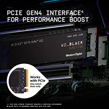 [WDS200T3X0E] WD Black SN770 2TB Gen4 NVMe M.2 PCIe Internal SSD 5150MB/s WDS200T3X0E
