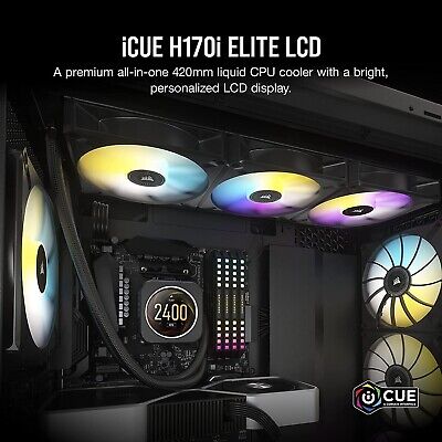 CW-9060063-WW Corsair iCUE H170i ELITE LCD Display Liquid CPU Cooler
