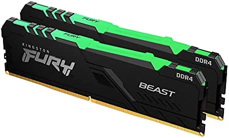 KF432C16BBAK2/16 FURY BEAST RGB DDR4 3200MHz 16GB (2x8) Desktop Memory
