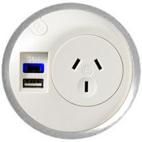 [015.050.0032] OE Elsafe PixelTUF 1x GPO and Twin USB A+C White/Silver