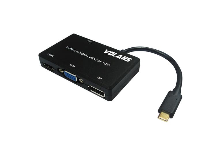 [VL-UCHDVP] 4-in-1 USB Type-C to HDMI/VGA/DP/DVI Adapter VL-UCHDVP