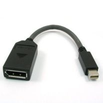 022.002.0445 15cm Mini DisplayPort Male to DisplayPort Female: Black