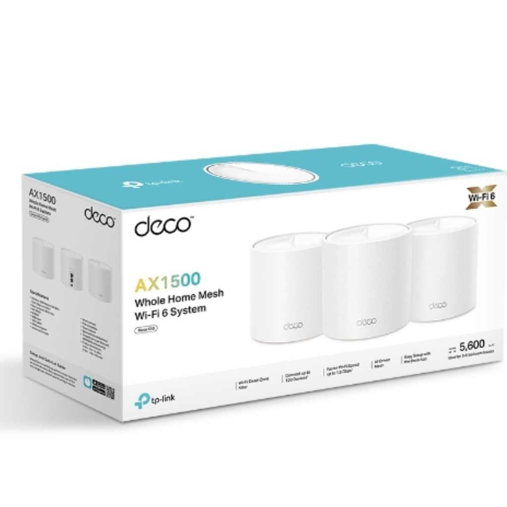 Deco X1500(3-pack) TP-Link   AX1500 Whole Home Mesh Wi-Fi 6 System