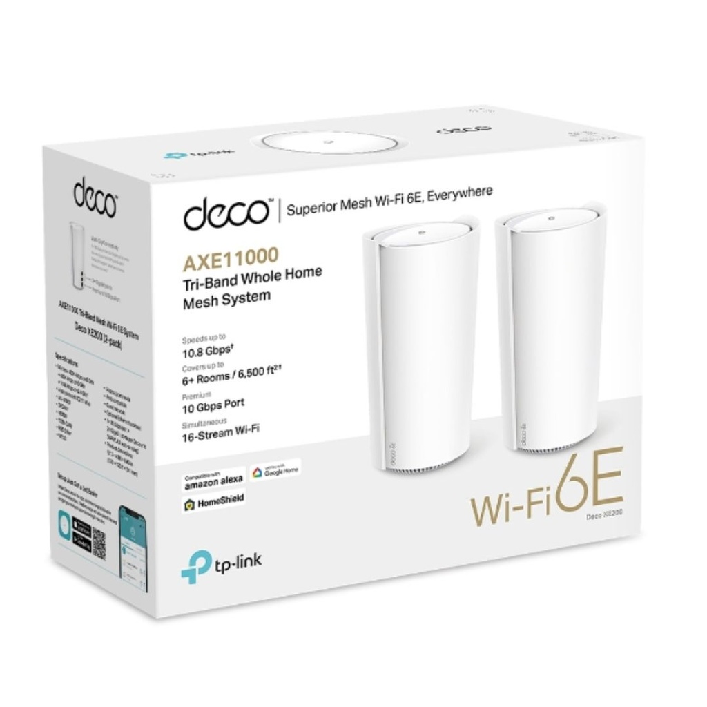 Deco XE200(2-pack) TP-Link  AXE11000 Whole Home Mesh Wi-Fi 6E System