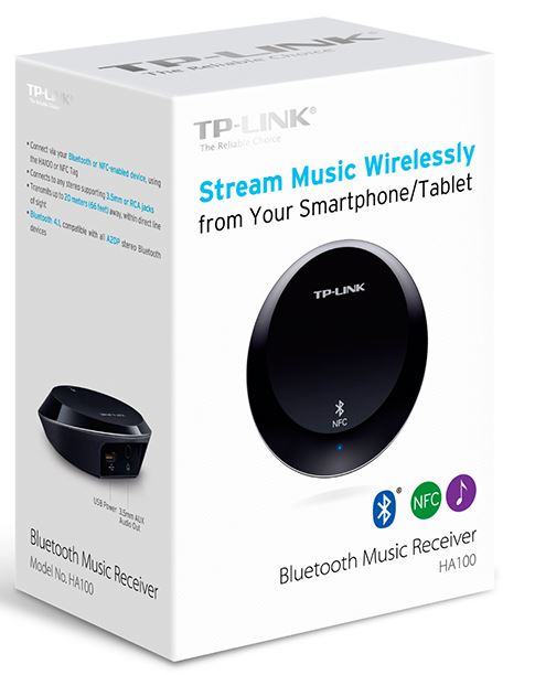 HA100 TP-Link  Bluetooth NFC Music Audio Receiver Transmitter up to 20 meters 3.5mm RCA 5V 1A USB Power for iPhone iPad Android Windows Smartphone