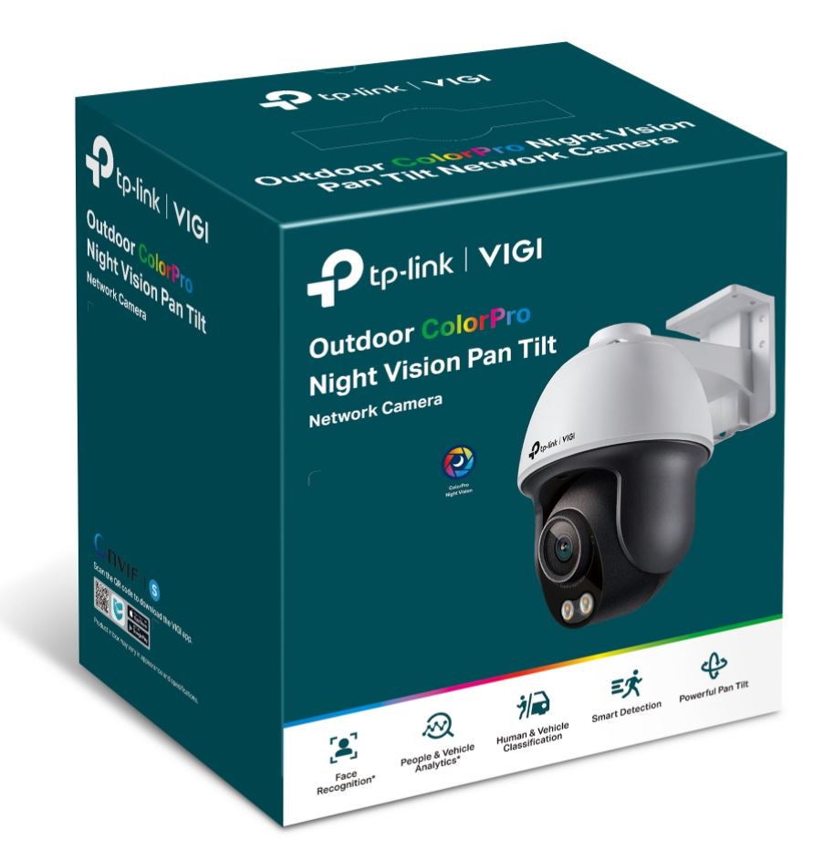 VIGI C540S(4mm) TP-Link VIGI 4MP C540S(4mm) Outdoor ColourPro Night Vision Pan Tilt Network Camera, 4mm Lens, Smart Detection,3YW
