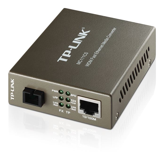 [6935364030414] TP-Link MC111CS 10/100Mbps SC WDM Media Converter Monomode Simplex 10/100Base-TX, 100Base-FX standards Link Fault Passthrough and Far End Fault(LS)