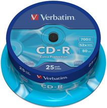 [23942434320] Verbatim CD-R 700MB 25Pk Spindle 52x