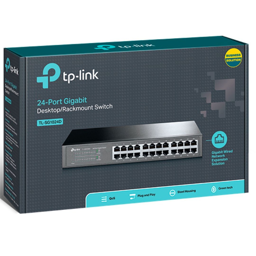 6935364020620 TP-Link TL-SG1024D 24-Port Gigabit Desktop/Rackmount Unmanaged Switch energy-efficient Supports MAC Plug  play 48Gbps Switching Capacity