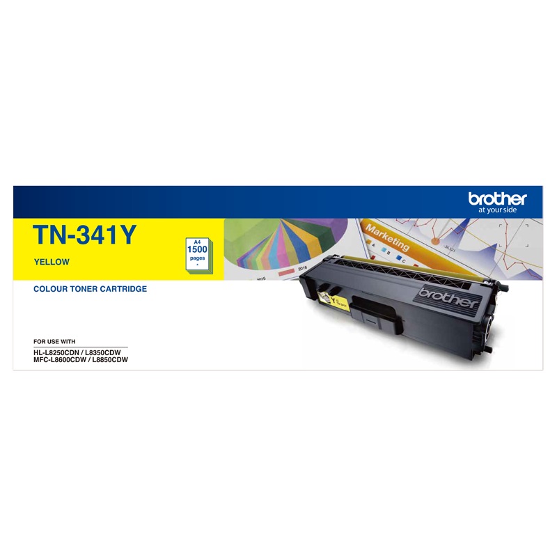 [4977766733977] Brother TN-341Y Colour Laser Toner-Standard Yellow HL-L8250CDN/8350CDW MFC-L8600CDW/L8850CDW - 1500Pages