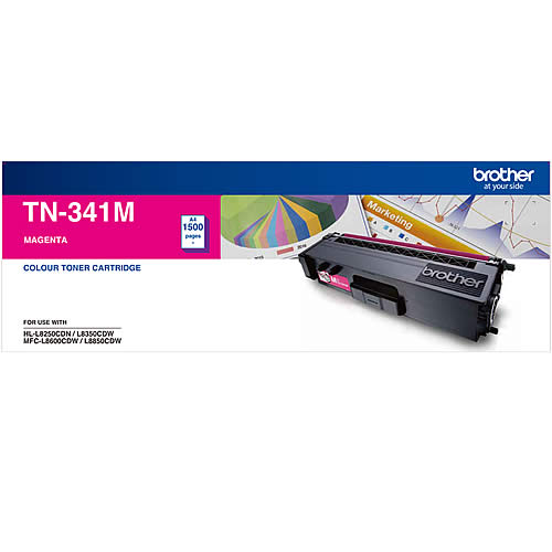 [4977766733960] Brother TN-341M Colour Laser Toner-Standard Magenta, HL-L8250CDN/8350CDW MFC-L8600CDW/L8850CDW - 1500Pages