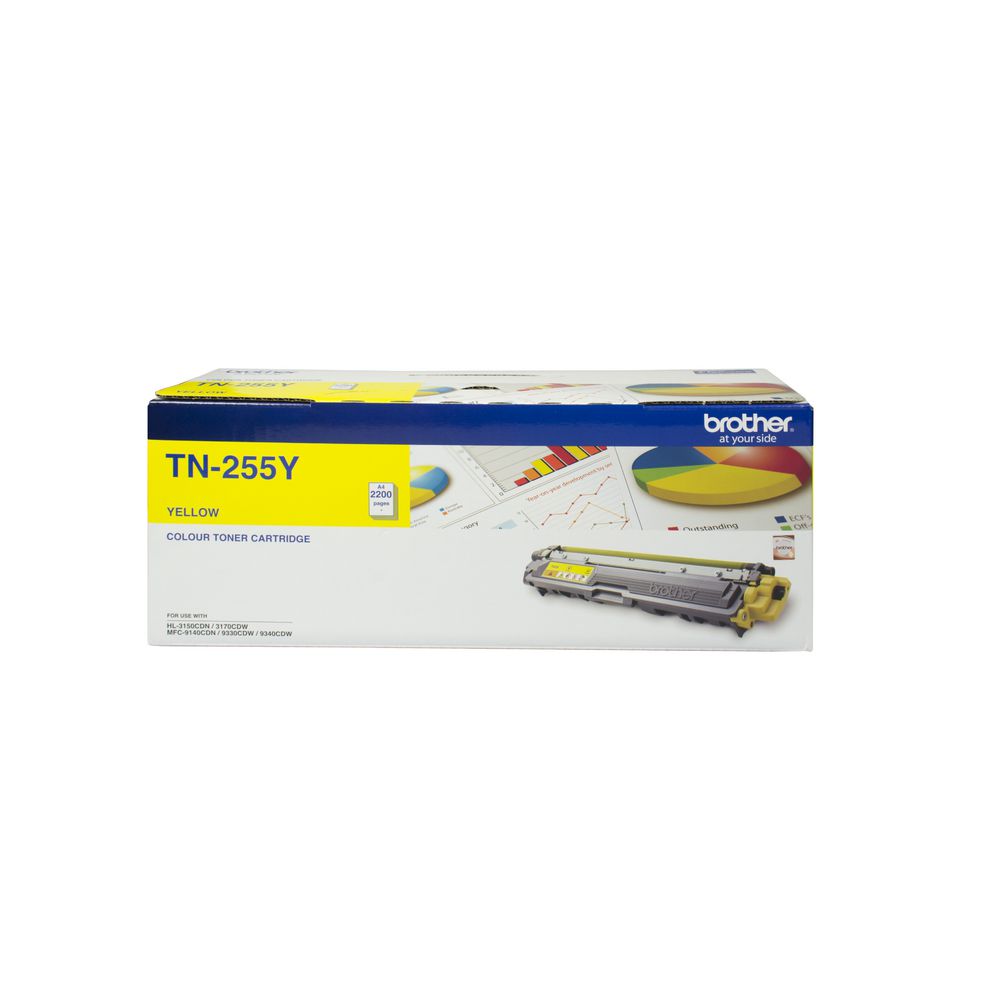 4977766718950 Brother TN-255Y - YELLOW HIGH YIELD TONER CARTRIDGE TO SUIT HL-3150CDN/3170CDW/MFC-9140CDN/9330CDW/9335CDW/9340CDW /DCP-9015CDW (2,200 Pages)