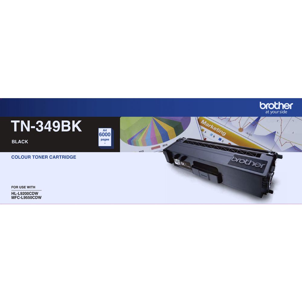 4977766734028 Brother TN-349BK Super High Yield Black Toner- HL-L9200CDW MFC-L9550CDW - 6000Pages