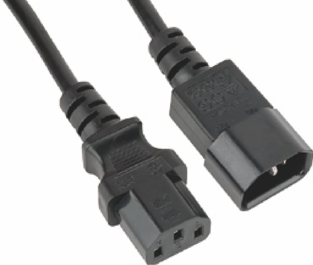 9320200900032 Astrotek Power Extension Cable 2m - Male to Female IEC C13 to C14 Monitor to PC or PC/UPS to Devices