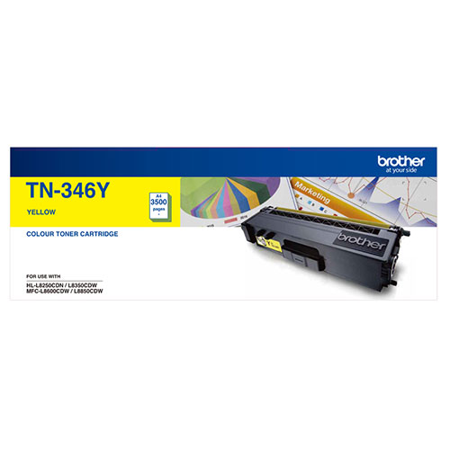 [4977766734011] Brother TN-346Y Colour Laser Toner- High Yield Yellow- HL-L8250CDN/8350CDW MFC-L8600CDW/L8850CDW - 3500Pages