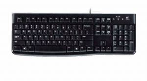 [97855067081] Logitech K120 Wired Keyboard Quiet typing Spill-resistant Durable keys Thin profile Curved space bar Adjustable tilt legs