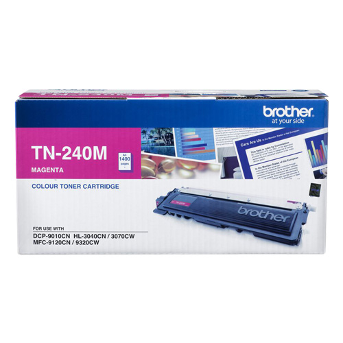 [4977766666718] TN-240M COLOUR LASER TONER - MAGENTA TONER CARTRIDGE TO SUIT HL-3040CN/3045CN/3070CW/3075CW, DCP-9010CN, MFC-9120CN/9125CN/9320CW/9325CW - 1,400 PAGES
