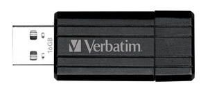 23942490630 Verbatim Store'n'Go Pinstripe USB 2.0 Drive 16GB, Slim Retractable Design, 2 Years Limited Warranty (Black)