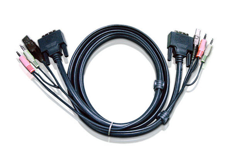 4710423774865 Aten KVM Cable 3m with DVI-D (Single Link) USB  Audio to DVI-D (Single Link), USB  Audio (LS)
