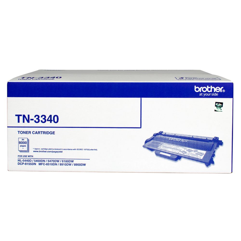 4977766709613 Brother TN-3340 Mono Laser toner - High yield - HL-5440D/5450DN/5470DW/6180DW  MFC-8510DN/8910DW/8950DW  DCP-8155DN-  up to 8000 pages