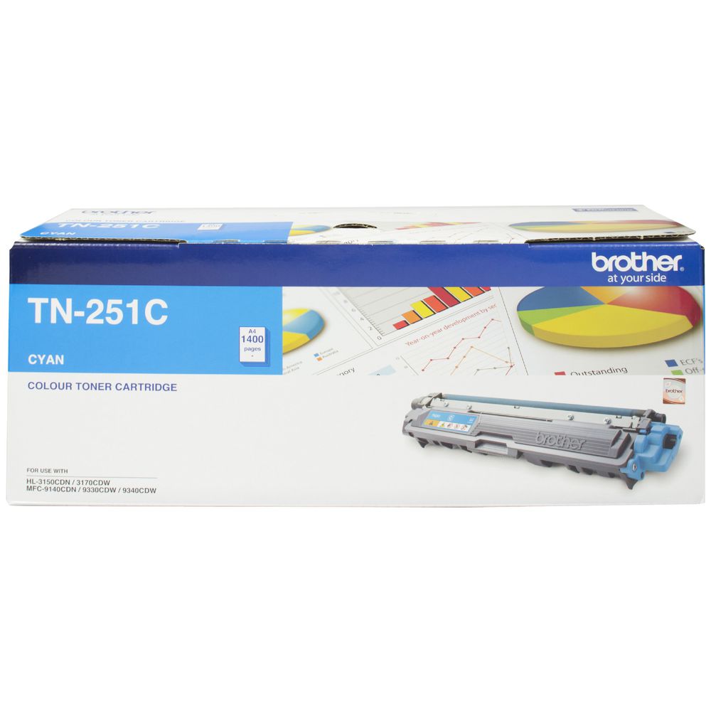4977766718851 Brother TN-251C CYAN TONER CARTRIDGE TO SUIT HL-3150CDN/3170CDW/MFC-9140CDN/9330CDW/9335CDW/9340CDW /DCP-9015CDW(1,400 Pages)