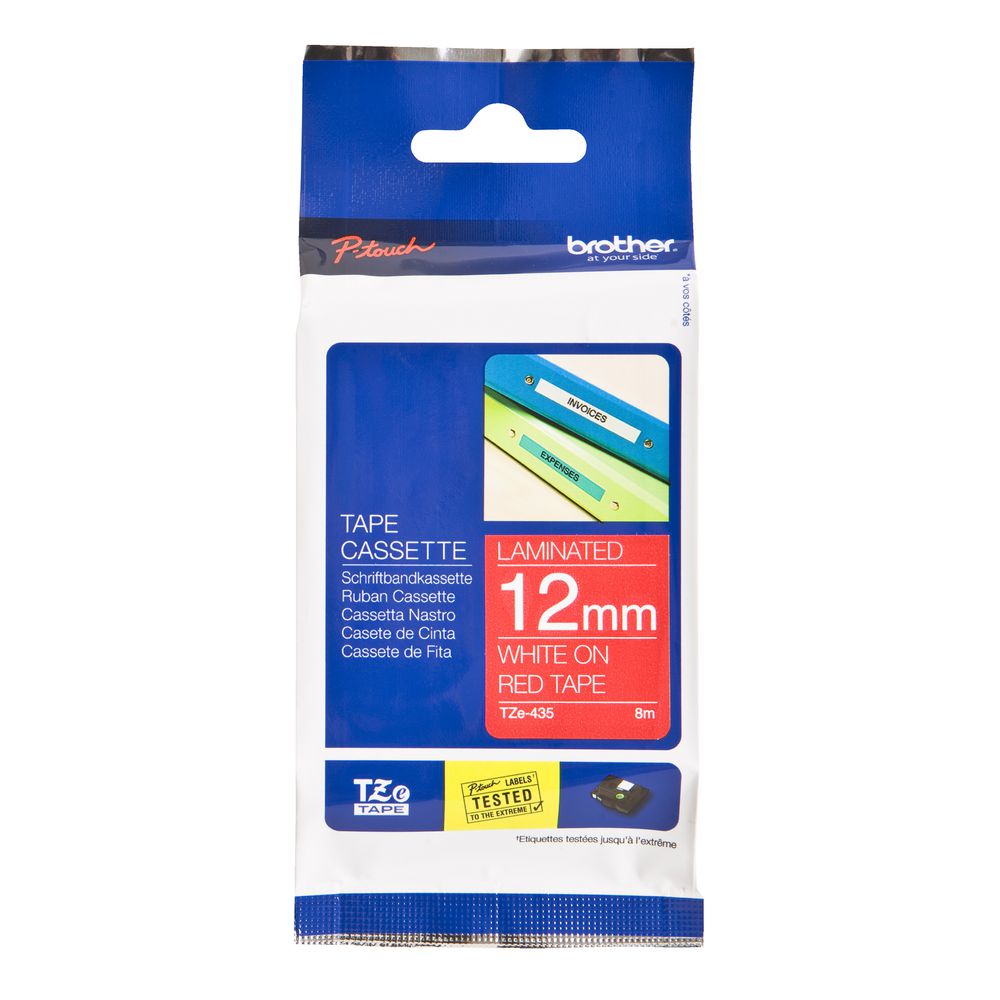 [4977766681889] Brother White On Red Tape TZE Tape