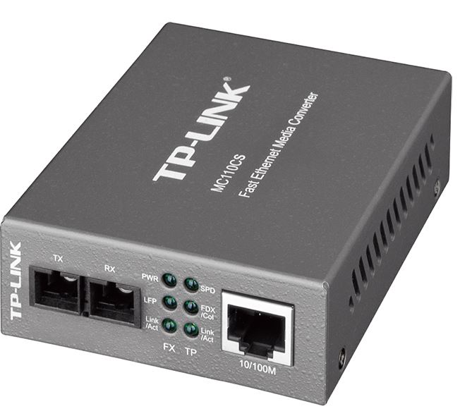 [6935364030407] TP-Link MC110CS 10/100Mbps Single-Mode Media Converter Convert 100BASE-FX Fiber to 100Base-TX Copper Media Extends Fiber Distance Up To 20km