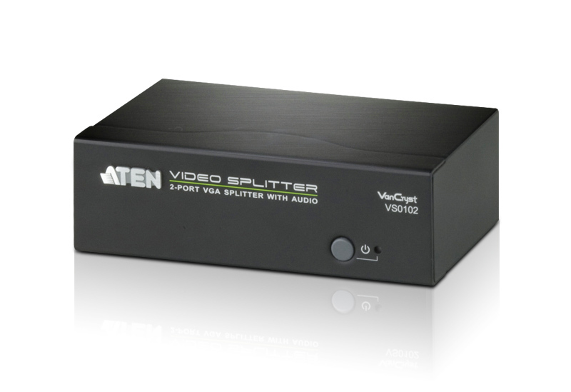 4710423778856 Aten Professional Video Splitter 2 Port VGA Splitter with Audio 450MHz, 1920x1440@60Hz, Cascadable to 3 levels (Up to 8 Outputs)