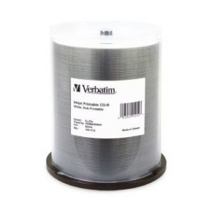 [23942952527] Verbatim CD-R 700MB 100Pk White Wide InkJet 52x Ideal for full-surface, edge-to-edge printing