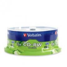 [23942951551] Verbatim CD-RW 700MB 25Pk Spindle 12x