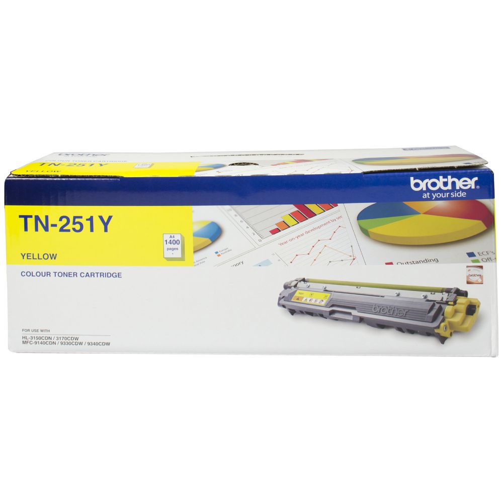 [4977766718899] Brother TN-251Y - YELLOW TONER CARTRIDGE TO SUIT HL-3150CDN/3170CDW/MFC-9140CDN/9330CDW/9335CDW/9340CDW /DCP-9015CDW(1,400 Pages)