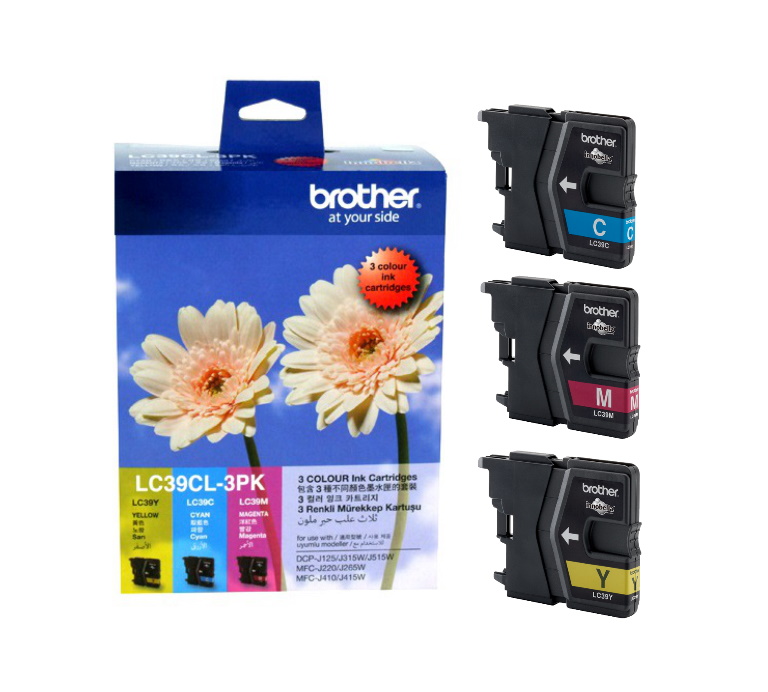 4977766679114 Brother LC-39 Colour Value Pack 1 x Cyan, 1 x Magenta, 1 x Yellow