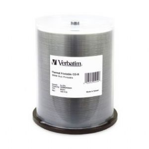 [23942952541] Verbatim CD-R 700MB 100Pk White Wide Thermal 52x - 95254
