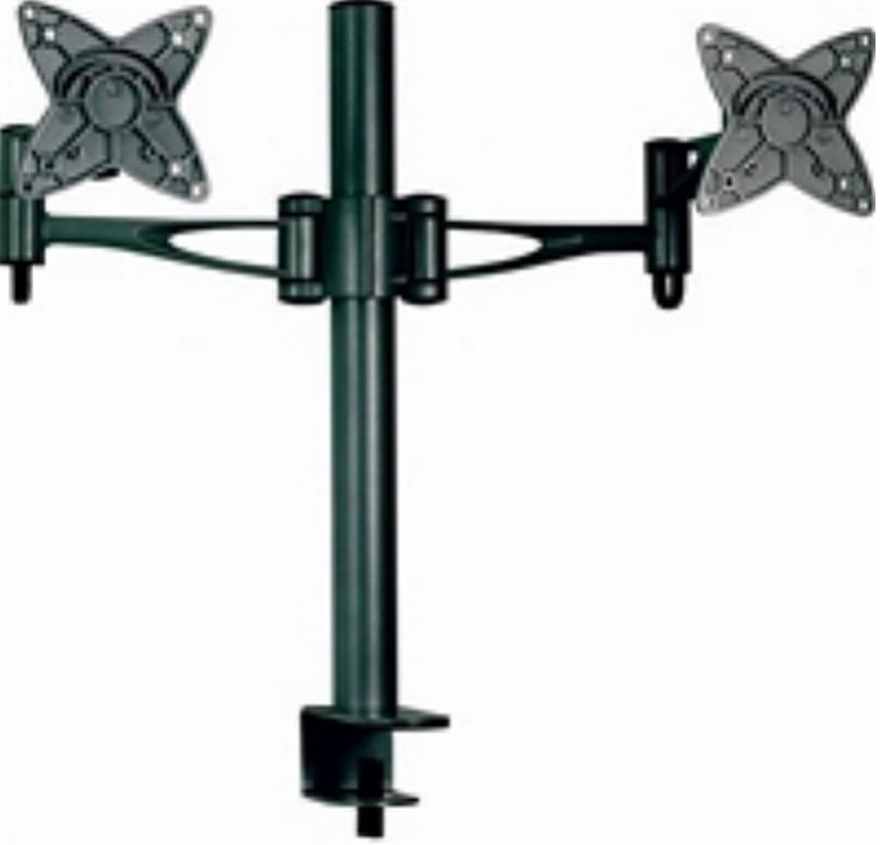 [9320301001522] Astrotek Dual Monitor Arm Desk Mount Height Adjustable Stand for 2x LCD Display 23.8" 24" 27" 8kg 30° Tilt 180° Swivel 360° Pivot VESA 75x75 100x100
