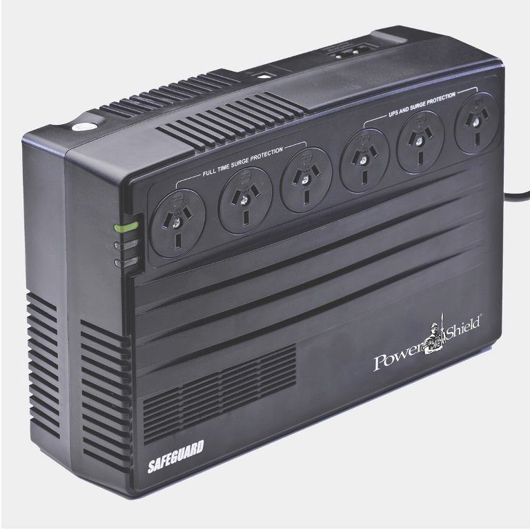 9346909000118 PowerShield SafeGuard 750VA/450W Line Interactive UPS, AVR, surge protection, 4 AUS sockets, wall mountable, 2-year warranty