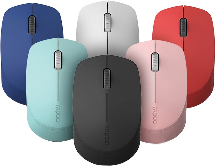 6940056181848 RAPOO M100 2.4GHz  Bluetooth 3 / 4 Quiet Click Wireless Mouse Red - 1300dpi Connects up to 3 Devices, Up to 9 months Battery Life