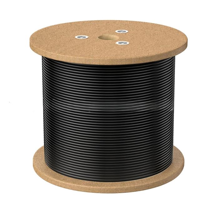 [9341756016947] 8Ware 350m CAT6A UTP LAN Network Cable Roll on Reel box Black 24AWG PVE HDPE 7.4mm UV Stabilised Jacket wooden reel