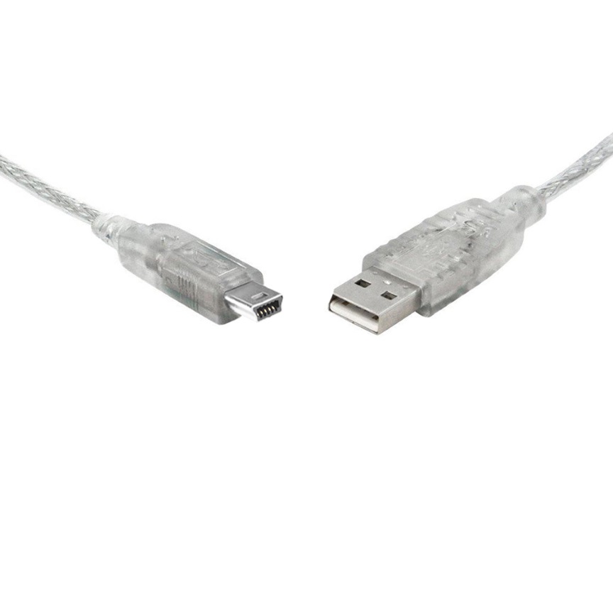9341756008850 8Ware USB 2.0 Cable 1m A to Mini-USB B Male to Male Transparent